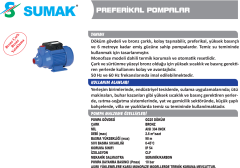 SUMAK SM10 Sürtme Fanlı Preferikal Pompa