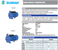 SUMAK SMT100 Trifaze Santrifüj Pompa