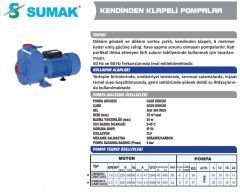 SUMAK DSM220/2 Klapeli Atık Su Pompası