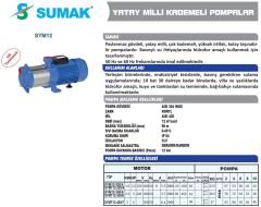 SUMAK SYM12-220/4 Yatay Milli Kademeli Pompa