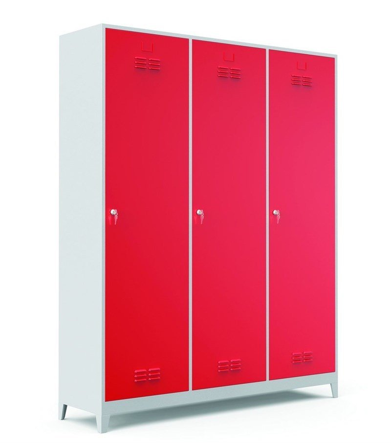 Üç Kapılı Soyunma Dolabı 40 x 117 x 185h  GRİ (7035)