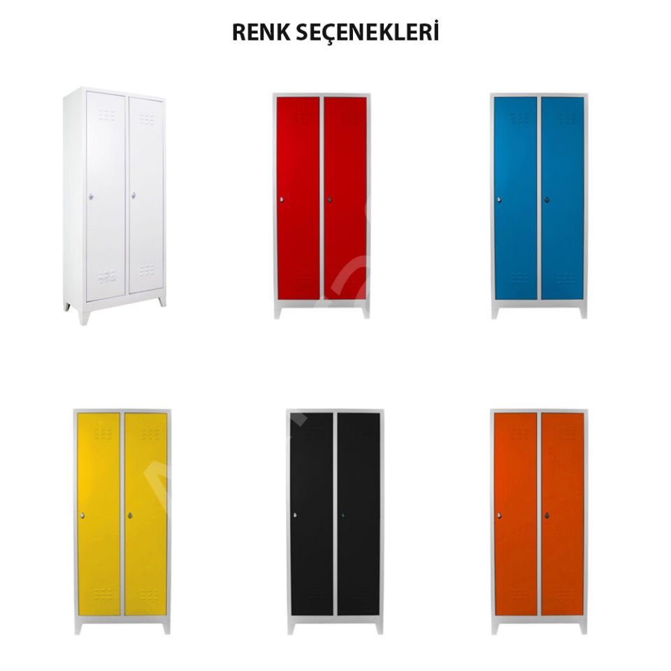 EKONOMİK İKİLİ SOYUNMA DOLABI ( GRİ-RAL7035 )