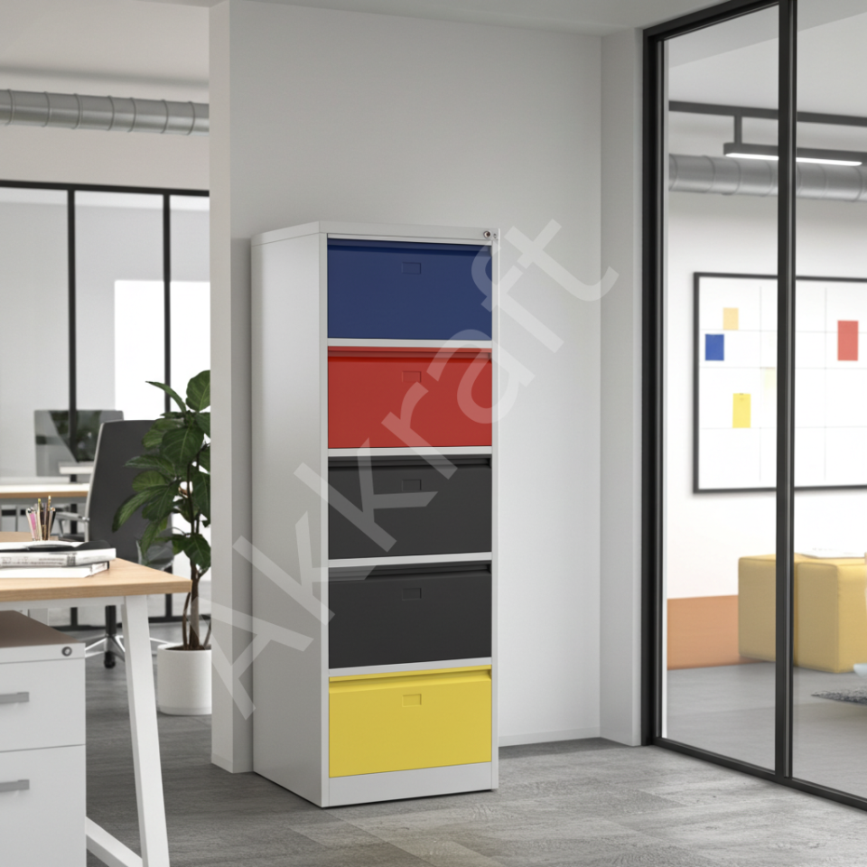 5 Çekmeceli Çelik Dosya Dolabı/TELESKOBİK RAYLI_EN İYİ FİYAT_12 AY TAKSİT