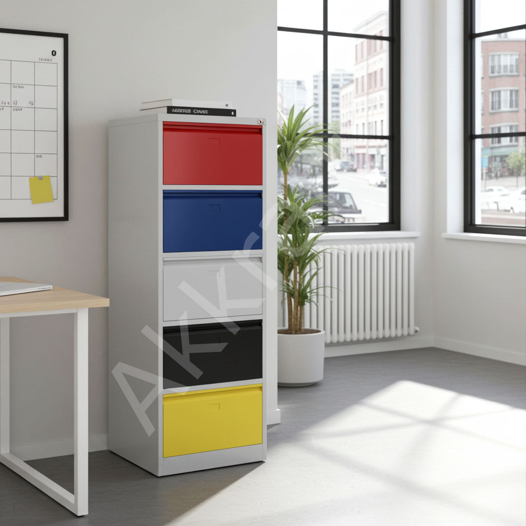 5 Çekmeceli Çelik Dosya Dolabı/TELESKOBİK RAYLI_EN İYİ FİYAT_12 AY TAKSİT