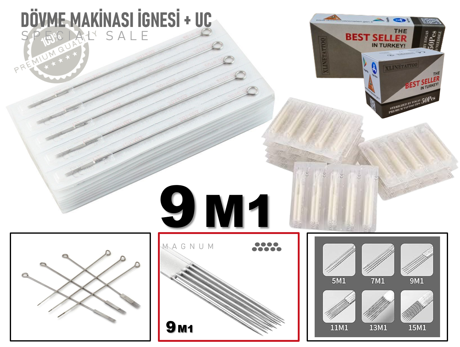 9 M1 TATTOO DÖVME İĞNELERİ 5 İĞNE 5 UÇ