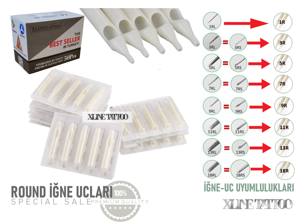 TEK KULLANIMLIK DÖVME İĞNE UÇLARI -R-
