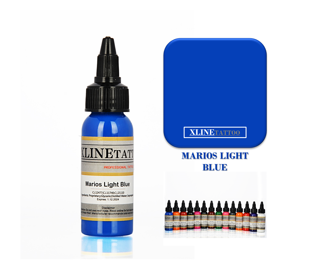 1 Oz XLINETATTOO  MARIO'S LIGHT BLUE TATTOO DÖVME BOYASI - 30ML