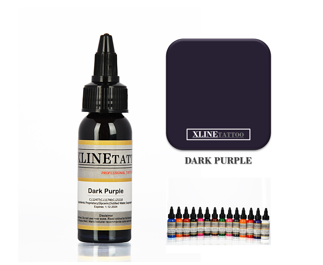 1 Oz Xlinetattoo Dark Purple Dövme Boyası - 30ml Koyu Mor Dövme Mürekkebi