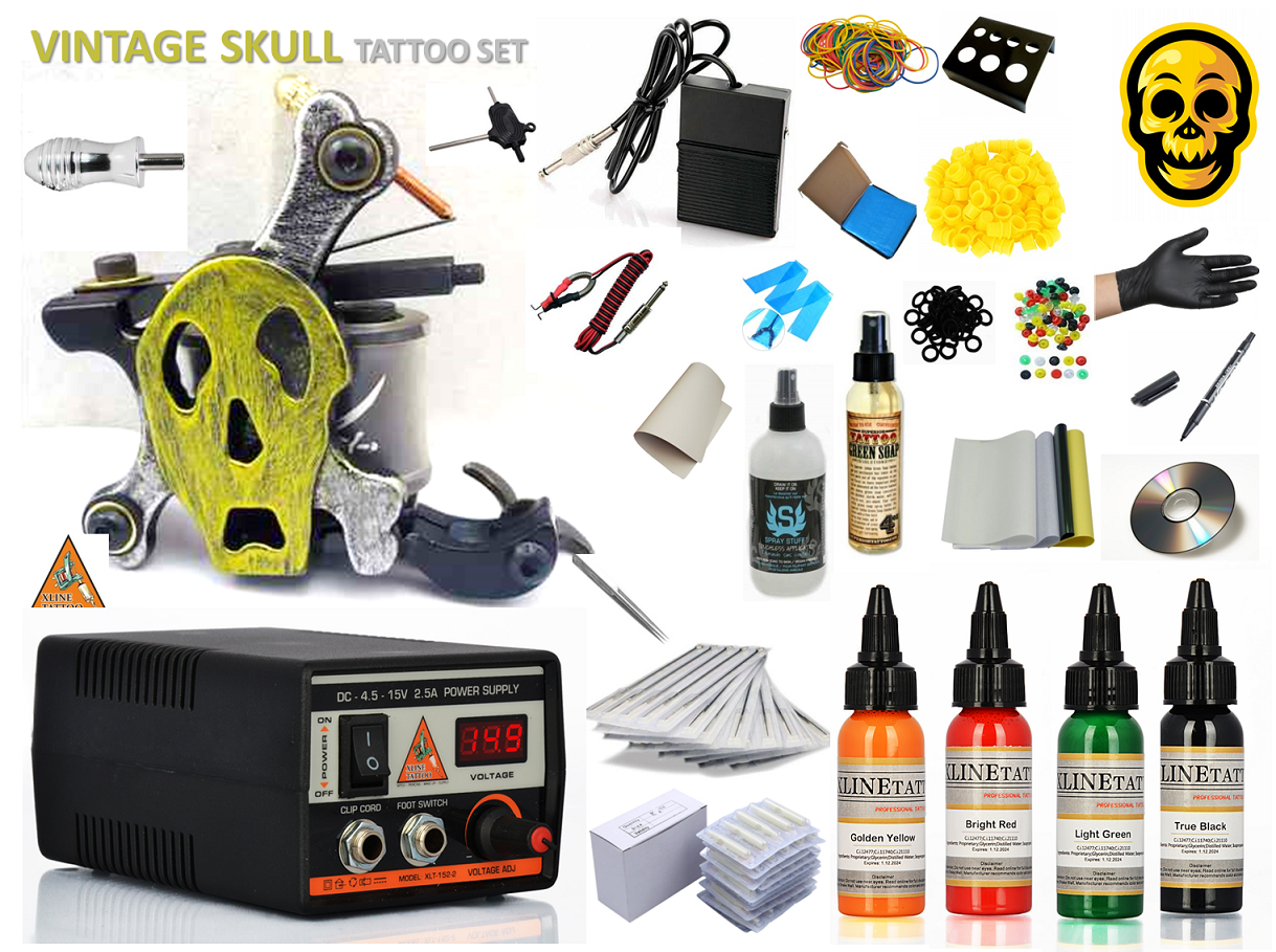 XL-749 DIGITAL VINTAGE SKULL DÖVME MAKİNASI SETİ PROFESYONEL
