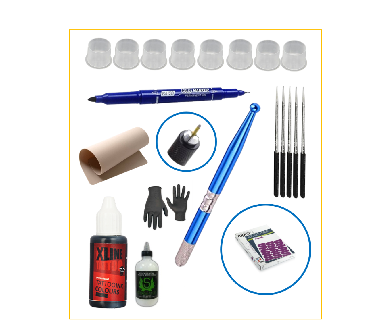 XLH-129 BLUE HAND POKE DÖVME SETİ - 9 PARÇA