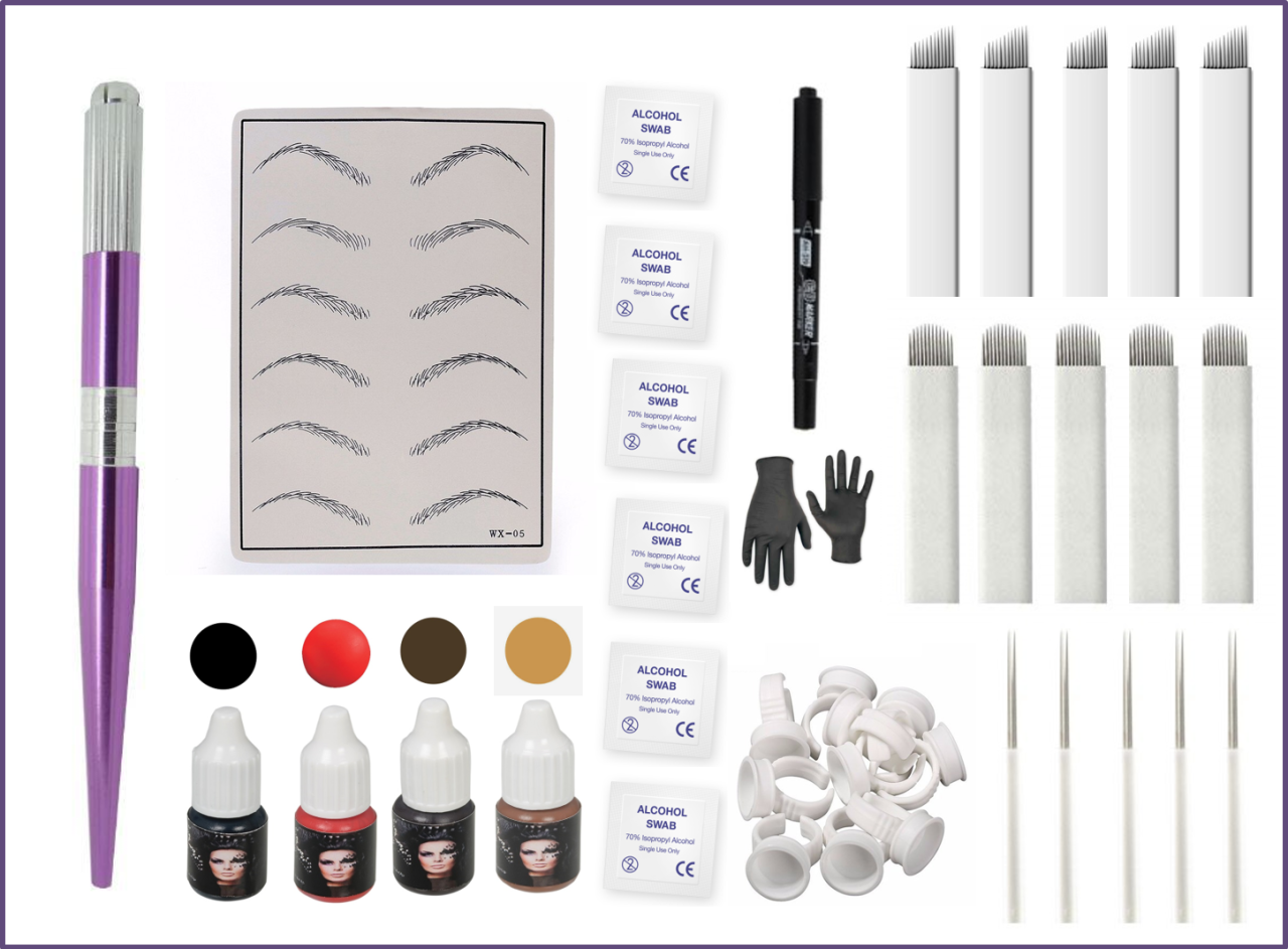 XLM-279 Purple Microblading Seti - 13 Parça Full Eksiksiz