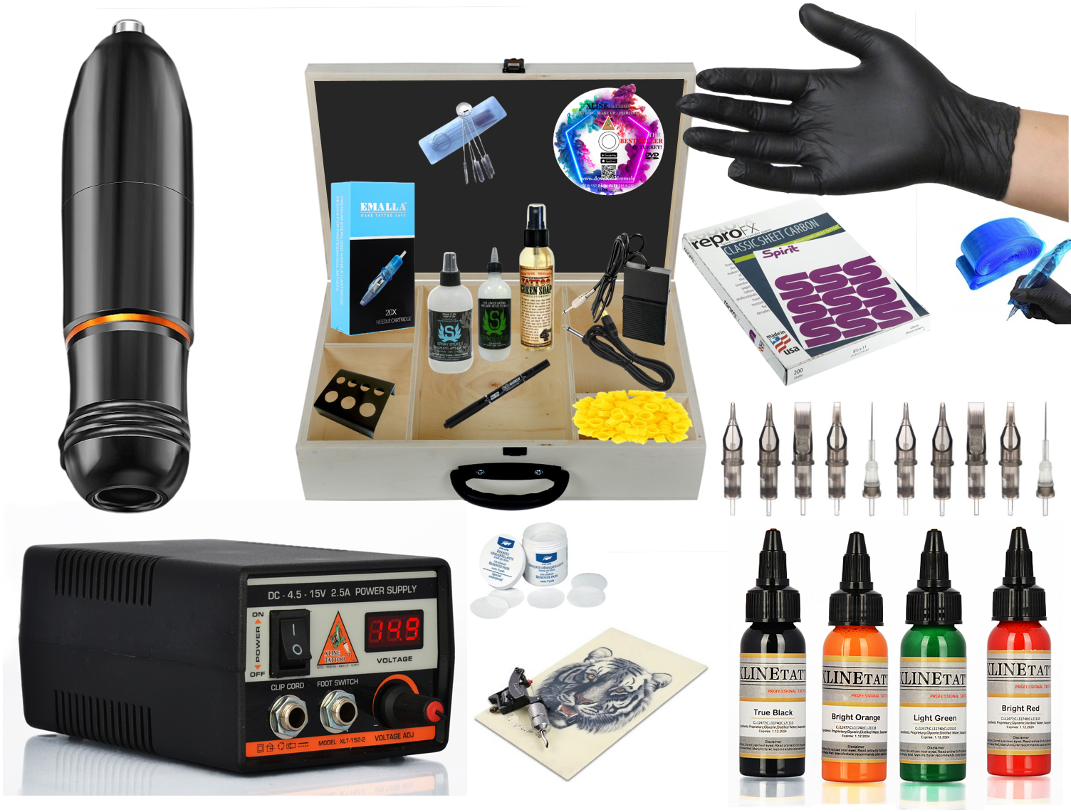 XL-5340A ÇANTALI HYBRID TATTOO PEN DÖVME MAKİNESİ SETİ