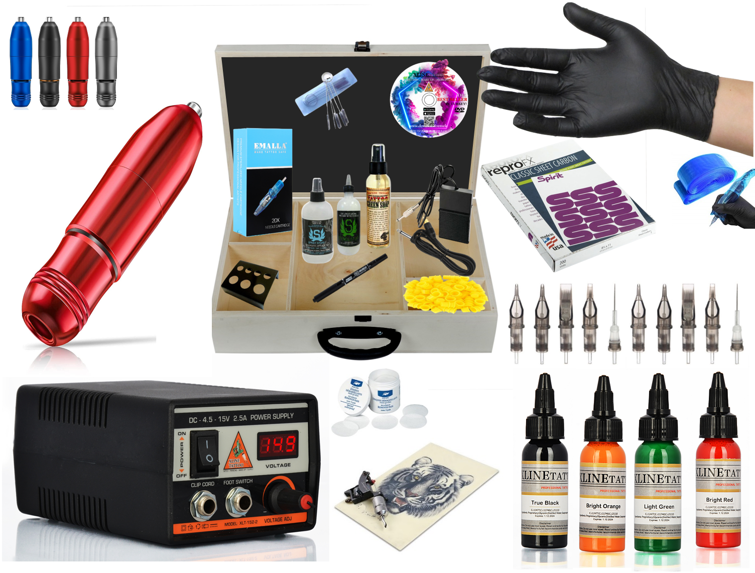 XL-5340B ÇANTALI HYBRID TATTOO PEN DÖVME MAKİNESİ SETİ
