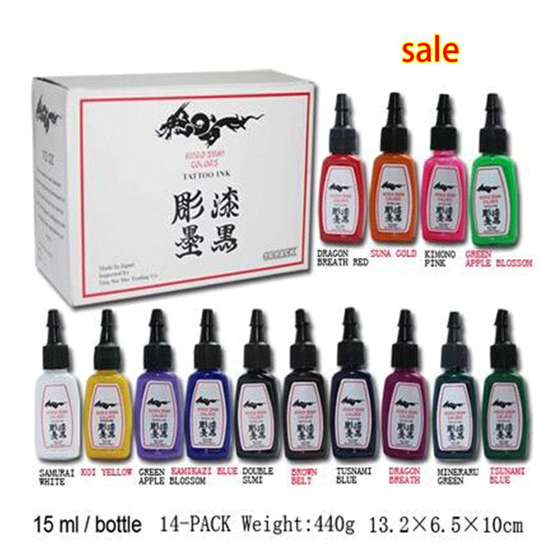 10 ADET KURO SUMI TATTOO DÖVME BOYASI (10'LU SET ANA RENK SET)