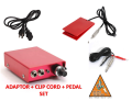 XL756 TATTOO DÖVME MAKİNESİ ADAPTÖR + CLIP CORD + PEDAL SET - ÇİFT JAKLI - USA