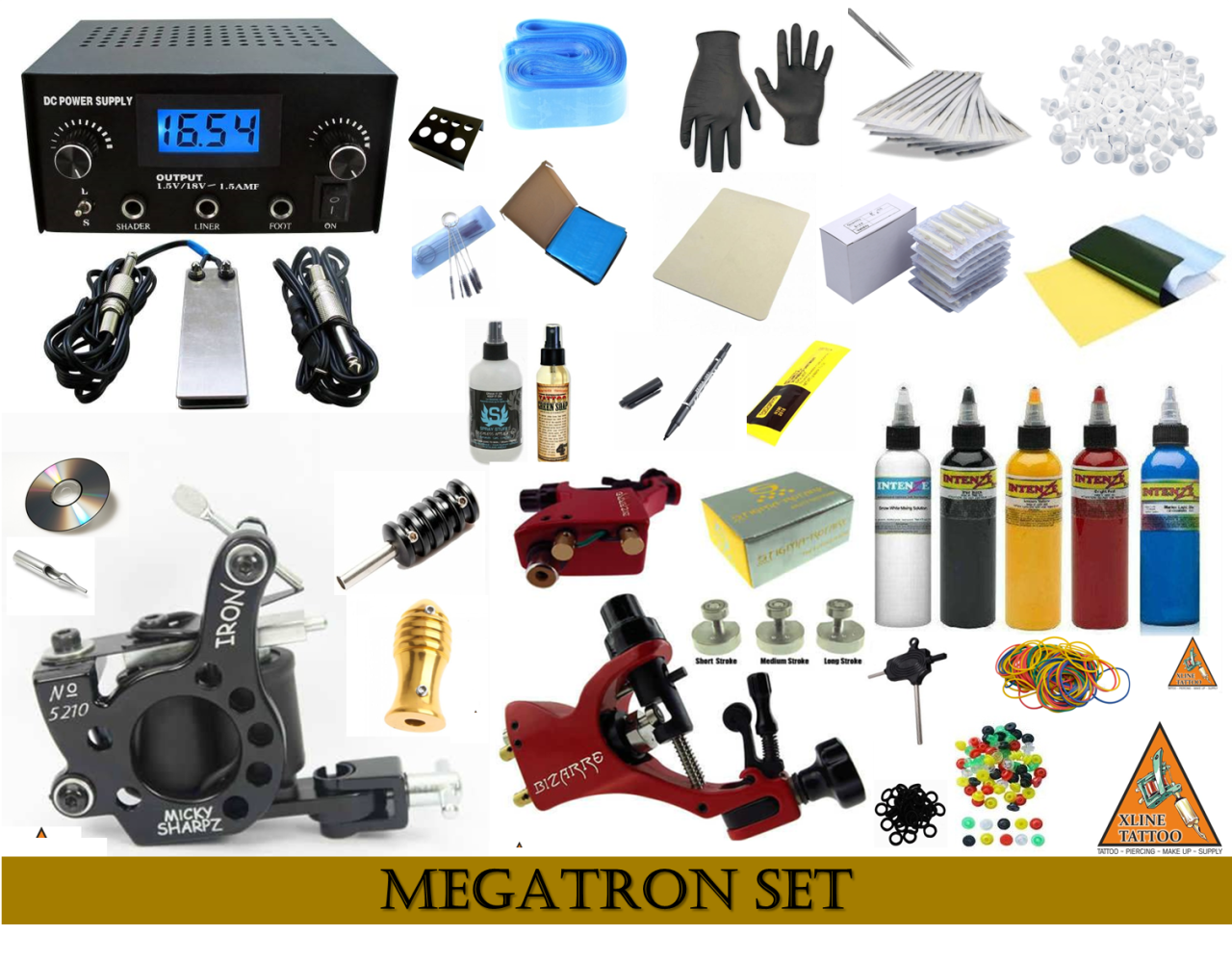 50 PARÇA MEGATRON DÖVME MAKİNASI SETİ - ÇANTALI