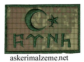 Ayyıldız Göktürkçe Türk Bayrağı Arması Patch Eskitme