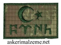 Ayyıldız Göktürkçe Türk Bayrağı Arması Patch Eskitme