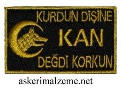 ''Kurdun Dişine Kan Değdi Korkun'' Siyah Renk Arma, Patch, Peç Model