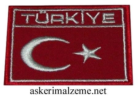 Bayraklı Türkiye Arması Kırmızı Arma, Patch, Peç Model Cırtlı