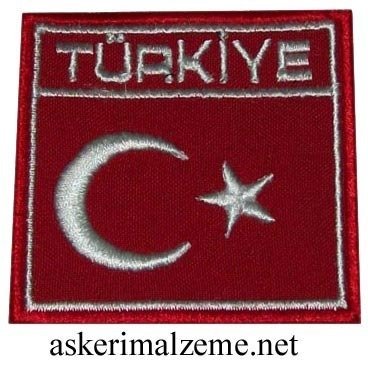 Bayraklı Türkiye Arması,Patch, Peç Model Kare Cırtlı