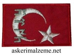 Türk Bayrağı Arması Göktürkçe Türk Yazılı Cırtlı Patch