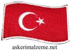 Türk Bayrağı Dalgalanan Cırtlı Patch, Peç Model