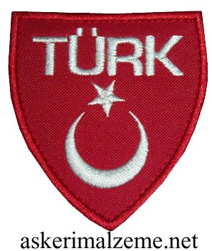 Türk Yazılı Türk Bayrağı Filo Arma Kırmızı Renk Patch, Peç Model Cırtlı