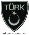 Türk Yazılı Türk Bayrağı Filo Siyah Renk Arma, Patch, Peç Model Cırtlı