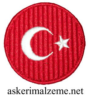 Türk Bayrağı Arması Yuvarlak Cırtlı Patch, Peç Model