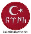 Türkiye Bayrağı Yuvarlak Göktürkçe Türk Yazılı Arma Patch, Peç Model Cırtlı