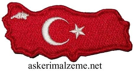 Türkiye Haritası Ayyıldız Kırmızı Renk Arma Patch, Peç Model