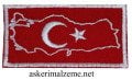 Türkiye Haritası Bayraklı Arması Patch, Peç Cırtlı Model 2