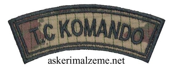 TC KOMANDO Yazısı Cırtlı Nakış İşleme Patch, Peç Model