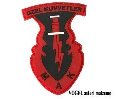 3D Silikon MAK Özel Kuvvetler Arması Patch, Peç Model