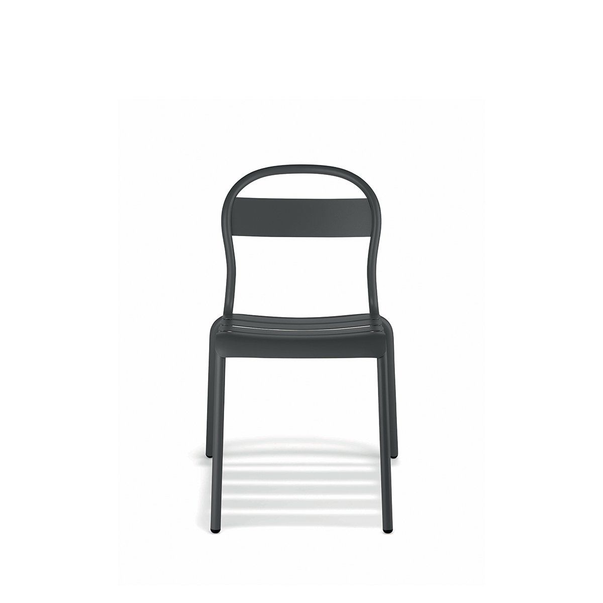 Stecca 1 Koyu Gri Kolçaksız Metal Sandalye