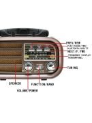 RT-877 Orta Boy Solar Güneş Enerjili Bluetooth, Nostalji ,Band Radyo ,usb, sd mp3 player