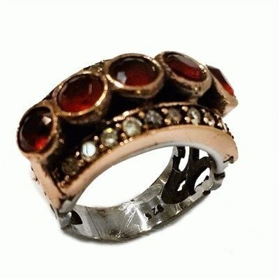 authentic ring with root ruby stone