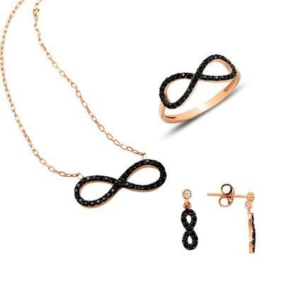 onix stone infinity earrings ring necklace set