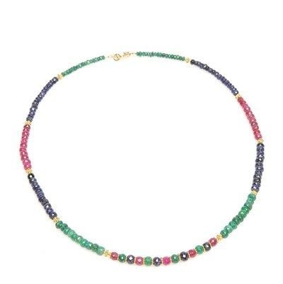 ROOT RUBY, ROOT EMERALD AND SAPPHIRE SERIES NECKLACE