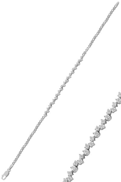 Gümüş beyaz altın rodyumlu pırlanta modeli zirkon taşlı sallantılı su yolu gümüş takım. SGTL11340