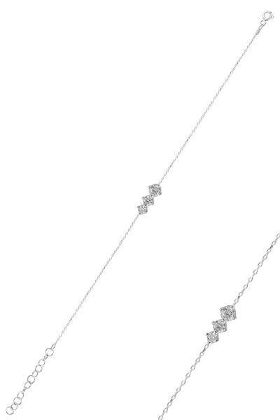 Gümüş rodyumlu zirkon taşlı pırıltı bileklik SGTL11860RODAJ