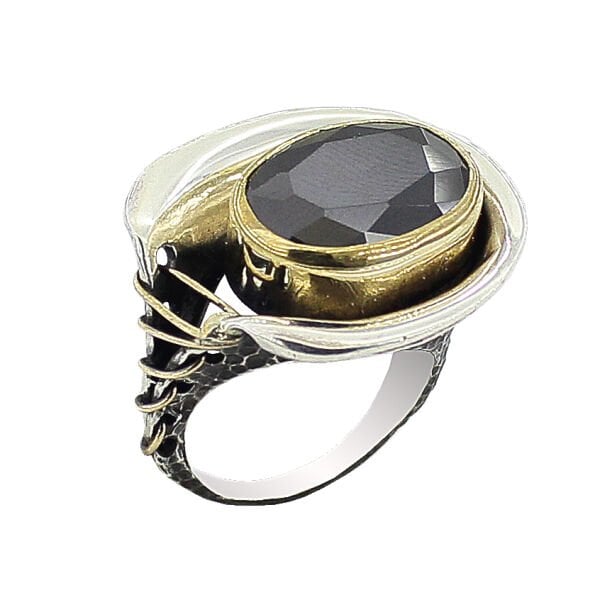 onix stone stitched ring