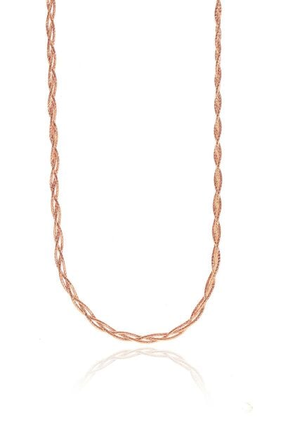 Sterling Silver Braided Rose Italian Chain Necklace