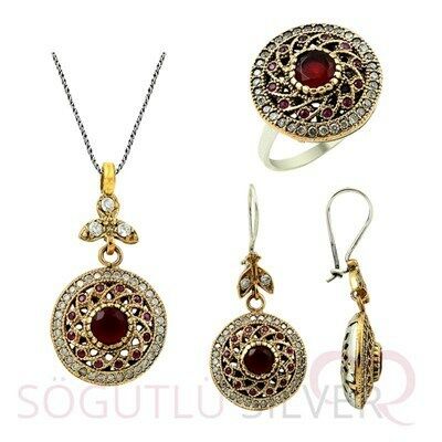 Authentic trio set with root ruby and zirconia
