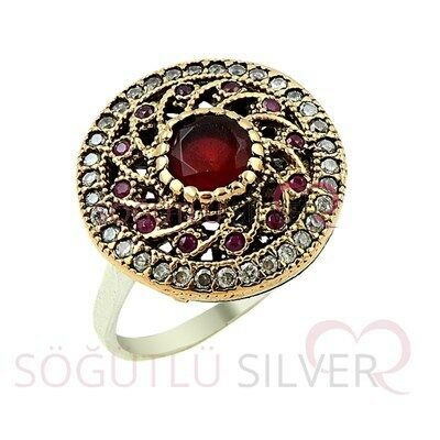 Authentic trio set with root ruby and zirconia