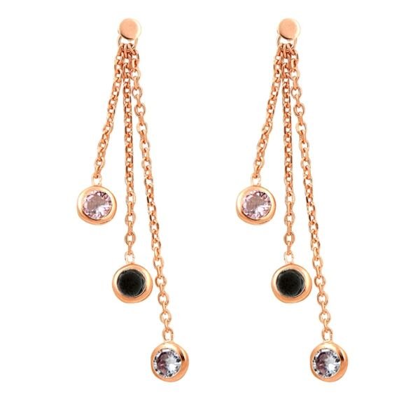 Rose tifany colored zircon stone earrings