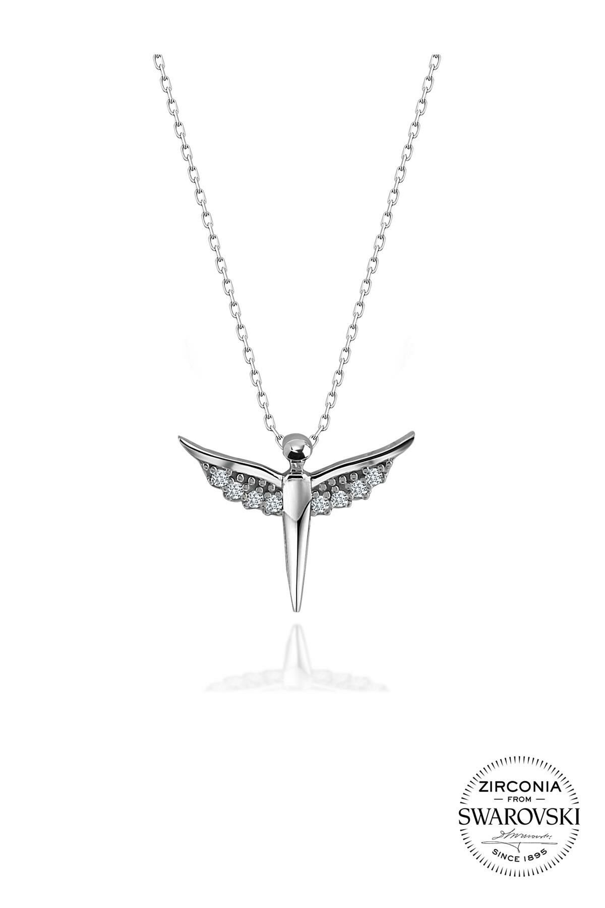 Diamond model wing necklace with Swarovski stones