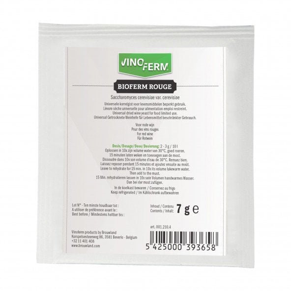 Kuru şarap mayası BIOFERM ROUGE 7 gr