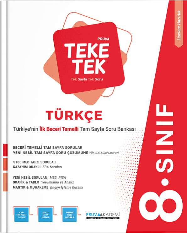 Pruva 8.Sınıf LGS TEKE TEK Türkçe Soru Bankası - pruva teke tek